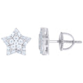 925 Sterling Silver Womens Baguette Round  0.27ct, 0.37ct  Moissanite Star Fashion Stud Earrings