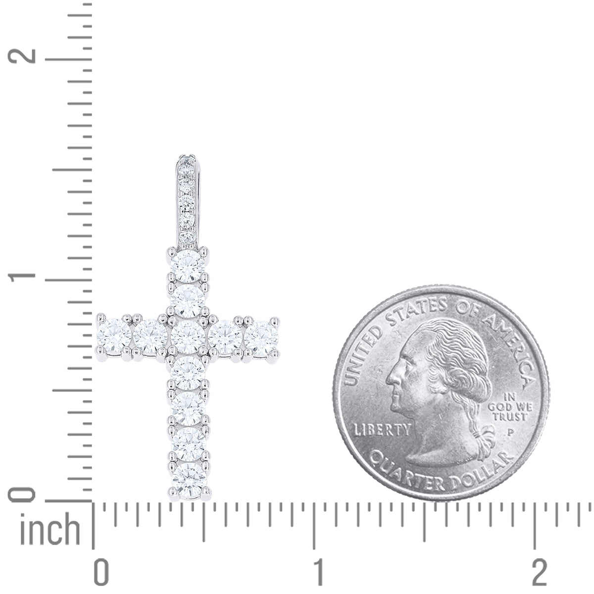 925 Sterling Silver Unisex  3.55ct Moissanite Cross Religious Pendant