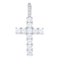 925 Sterling Silver Unisex  3.55ct Moissanite Cross Religious Pendant
