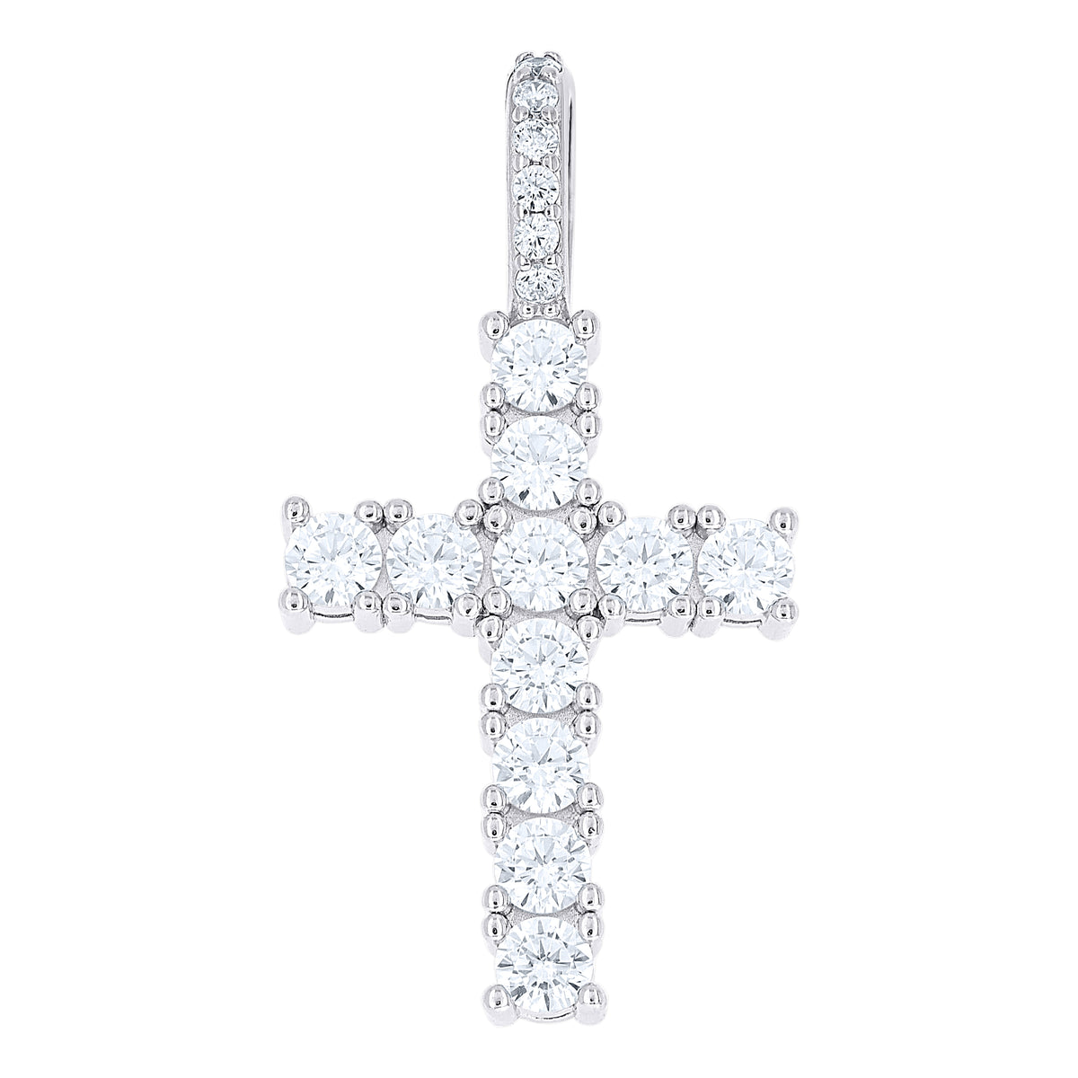 925 Sterling Silver Unisex  3.55ct Moissanite Cross Religious Pendant