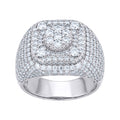 925 Sterling Silver Mens Moissanite Square Head Fashion Ring Size 9