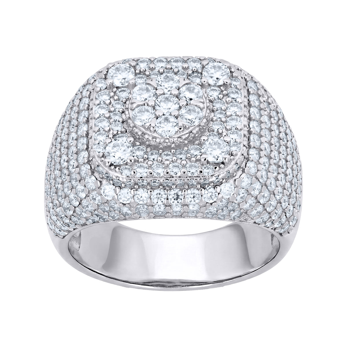 925 Sterling Silver Mens Moissanite Square Head Fashion Ring