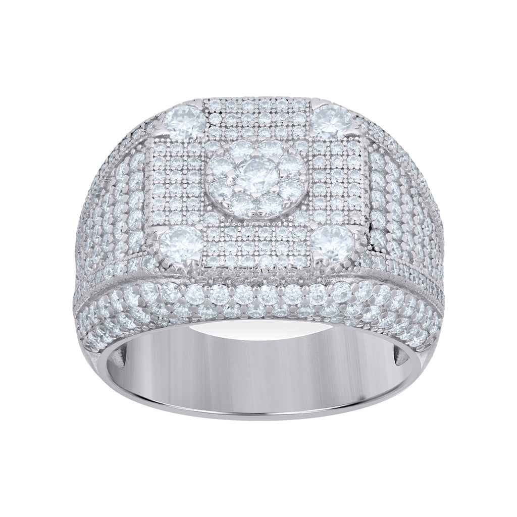 925 Sterling Silver Mens Moissanite Fashion Ring Size 9