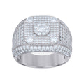 925 Sterling Silver Mens Moissanite Fashion Ring Size 9