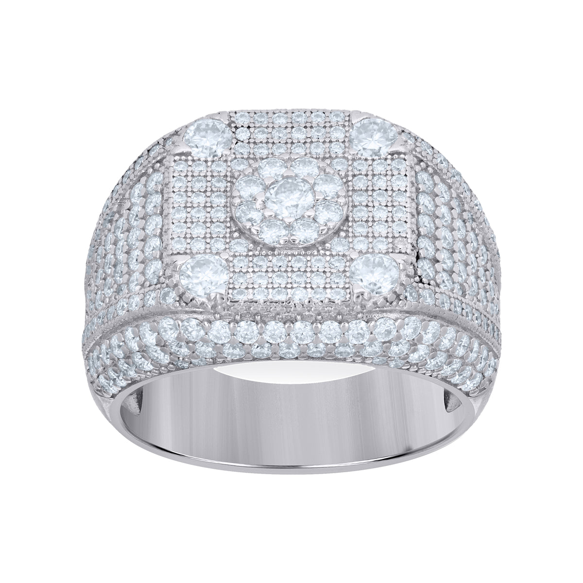 925 Sterling Silver Mens Moissanite Fashion Ring Size 9