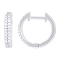925 Sterling Silver Women  0.47ct Moissanite Double Row Hoop Earrings