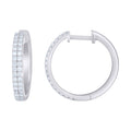 925 Sterling Silver Womens Moissanite Double Row Fashion Hoop Earrings