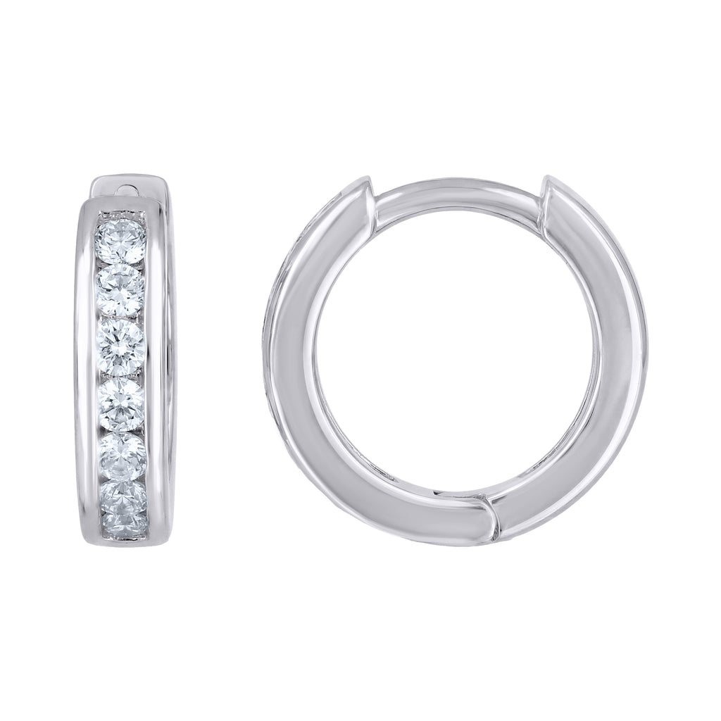 925 Sterling Silver Womens Moissanite Single Row Fashion Hoop Earrings