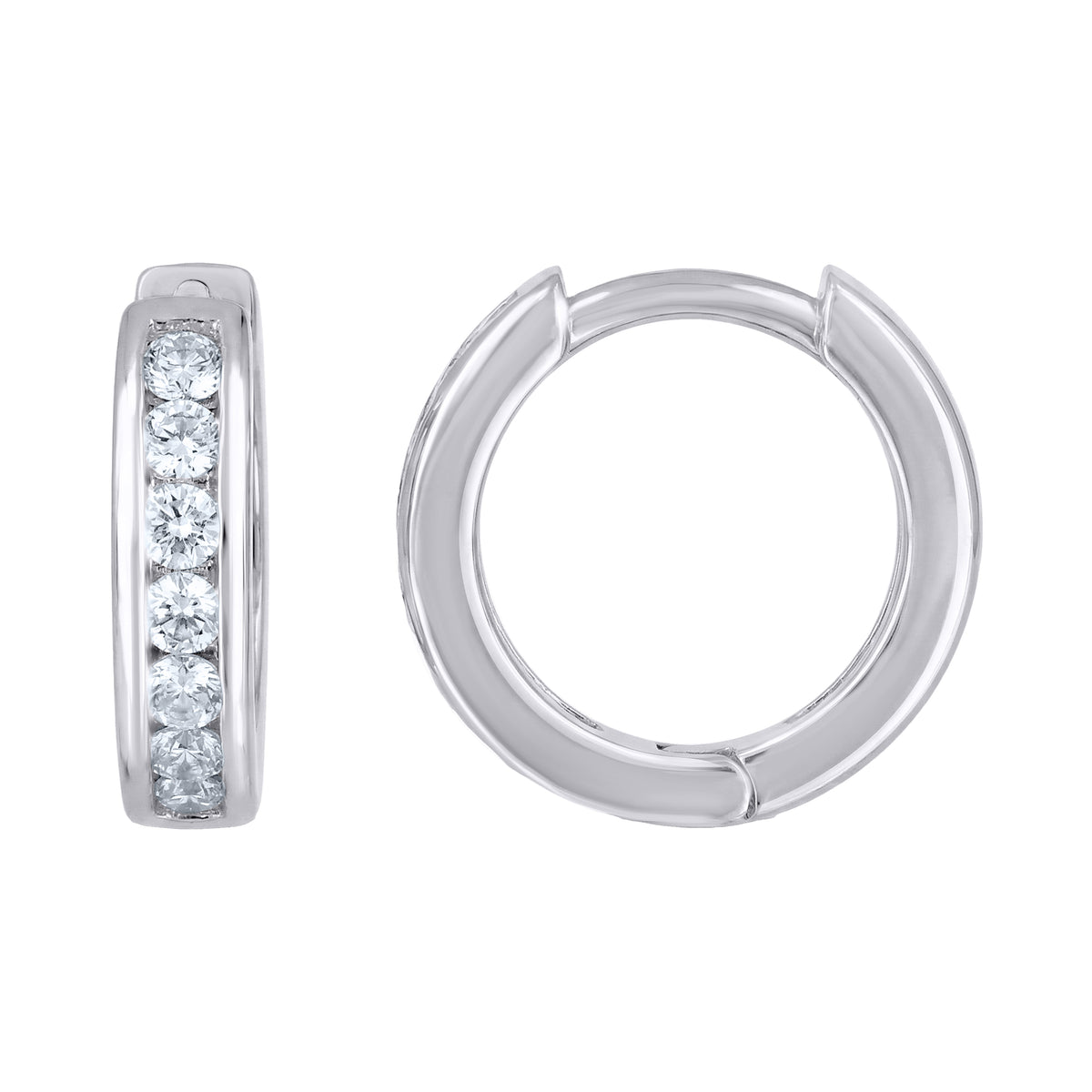 925 Sterling Silver Womens Moissanite Single Row Fashion Hoop Earrings