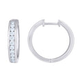 925 Sterling Silver Womens Moissanite Single Row Fashion Hoop Earrings