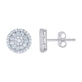 925 Sterling Silver Womens Baguette Round Moissanite Round Fashion Stud Earrings