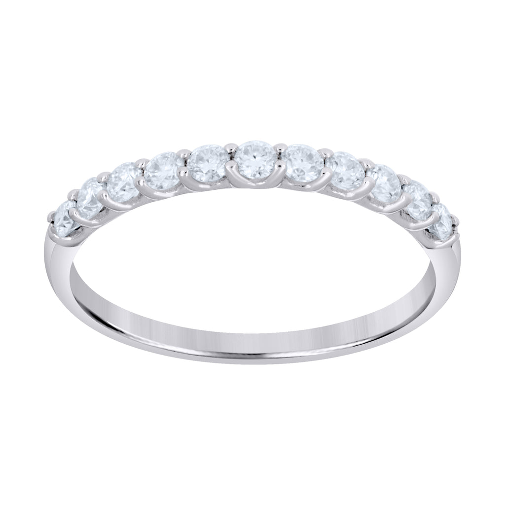 925 Sterling Silver Womens Moissanite Semi-Eternity Band Ring Size 8