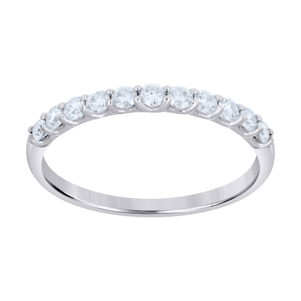 925 Sterling Silver Womens Moissanite Semi-Eternity Band Ring Size 8
