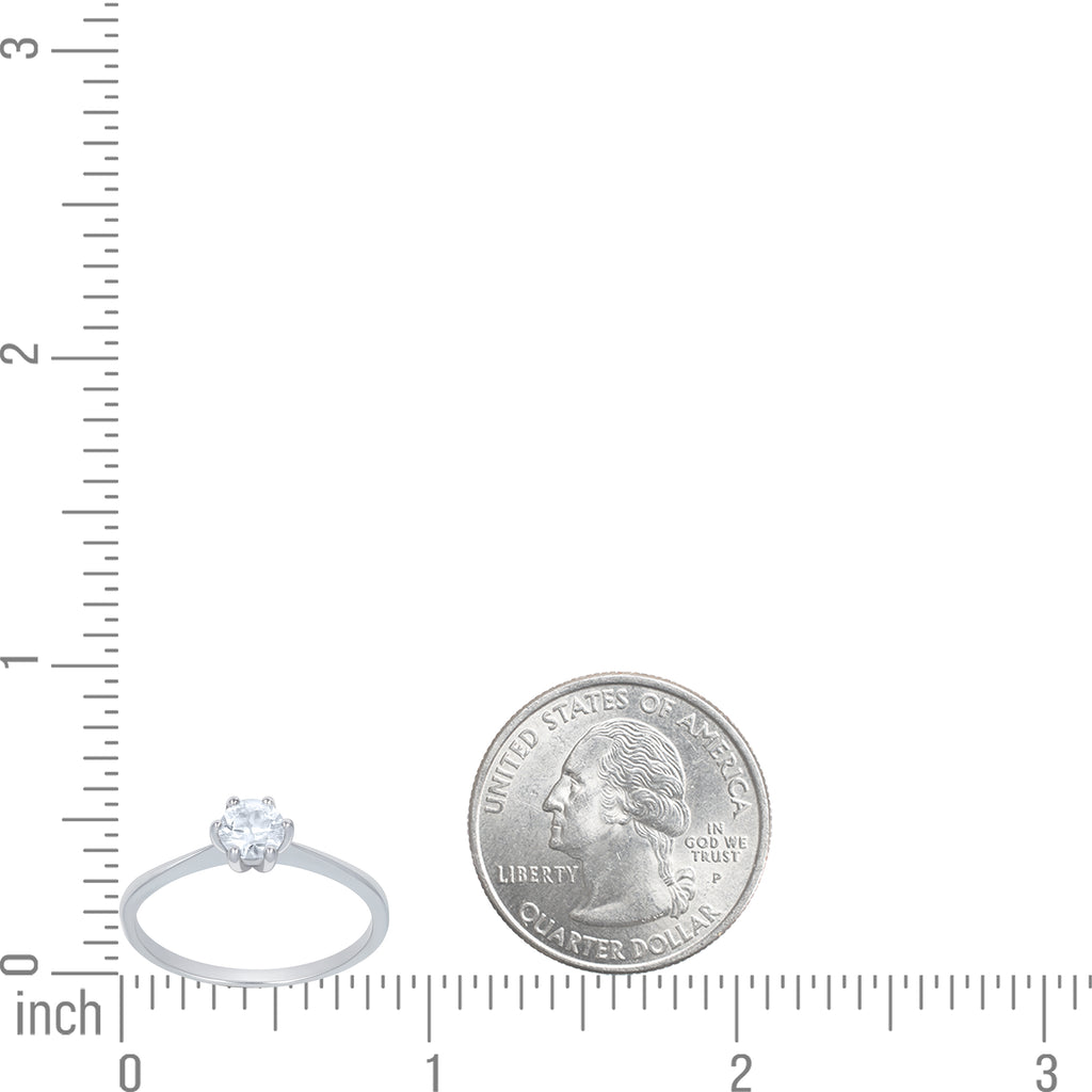 925 Sterling Silver Womens Moissanite Solitaire Engagement Ring Size 5