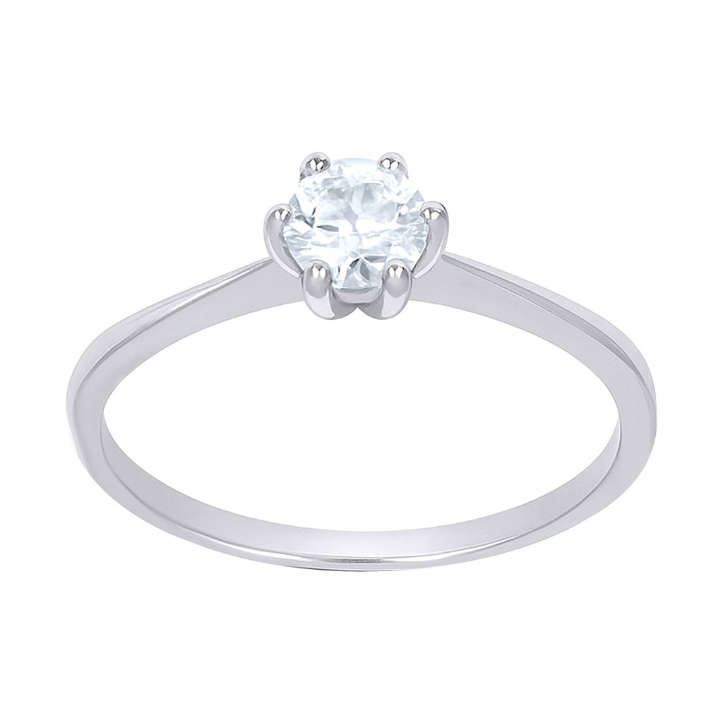 925 Sterling Silver Womens Moissanite Solitaire Engagement Ring Size 9