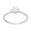 925 Sterling Silver Womens Moissanite Solitaire Engagement Ring Size 9