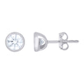 925 Sterling Silver Womens Moissanite Round Fashion Stud Earrings