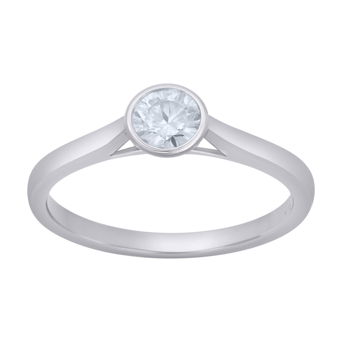 925 Sterling Silver Womens Moissanite Solitaire Engagement Ring