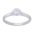 925 Sterling Silver Womens Moissanite Solitaire Engagement Ring Size 8