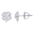 925 Sterling Silver Womens Cubic-Zirconia Flower Fashion Stud Earrings