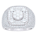 925 Sterling Silver Mens Cubic-Zirconia Square Head Fashion Ring Size 9
