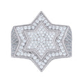 925 Sterling Silver Mens Cubic-Zirconia Star Fashion Ring Size 12