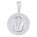 925 Sterling Silver Mens Cubic-Zirconia Pharaoh Egyptian Pendant