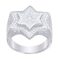 925 Sterling Silver Mens  3.38ct Moissanite Star Fashion Ring Size 9