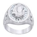 925 Sterling Silver Mens Round Baguette  2.58ct Moissanite Praying Hands Religious Fashion Ring