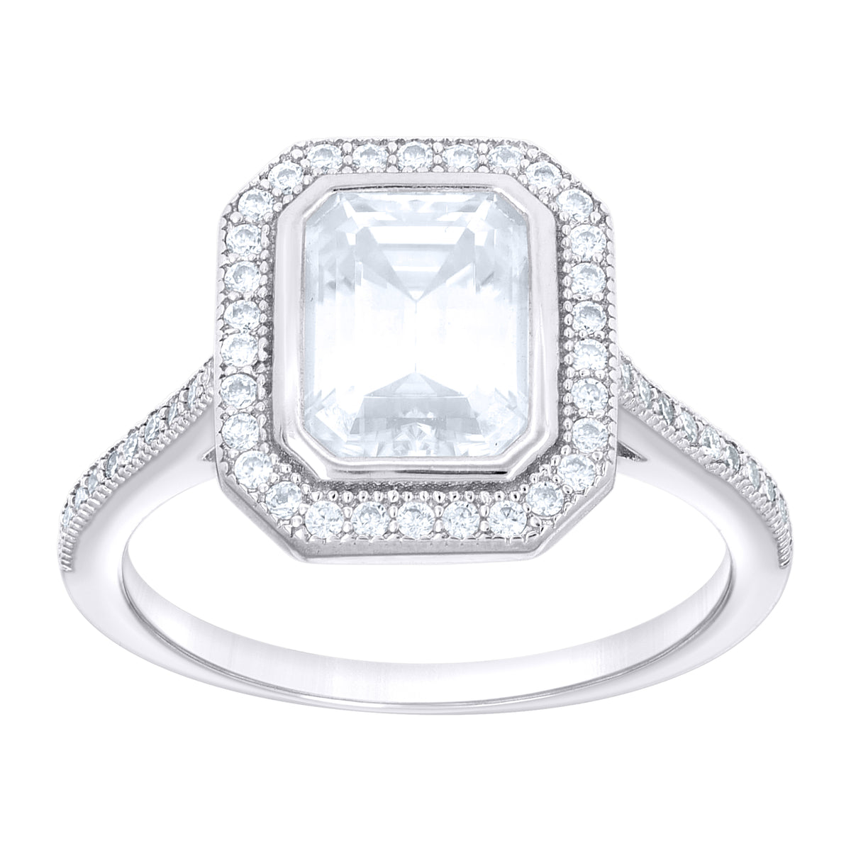 925 Sterling Silver Womens Emerald Round  2.30ct Moissanite Engagement Fashion Ring Size 8
