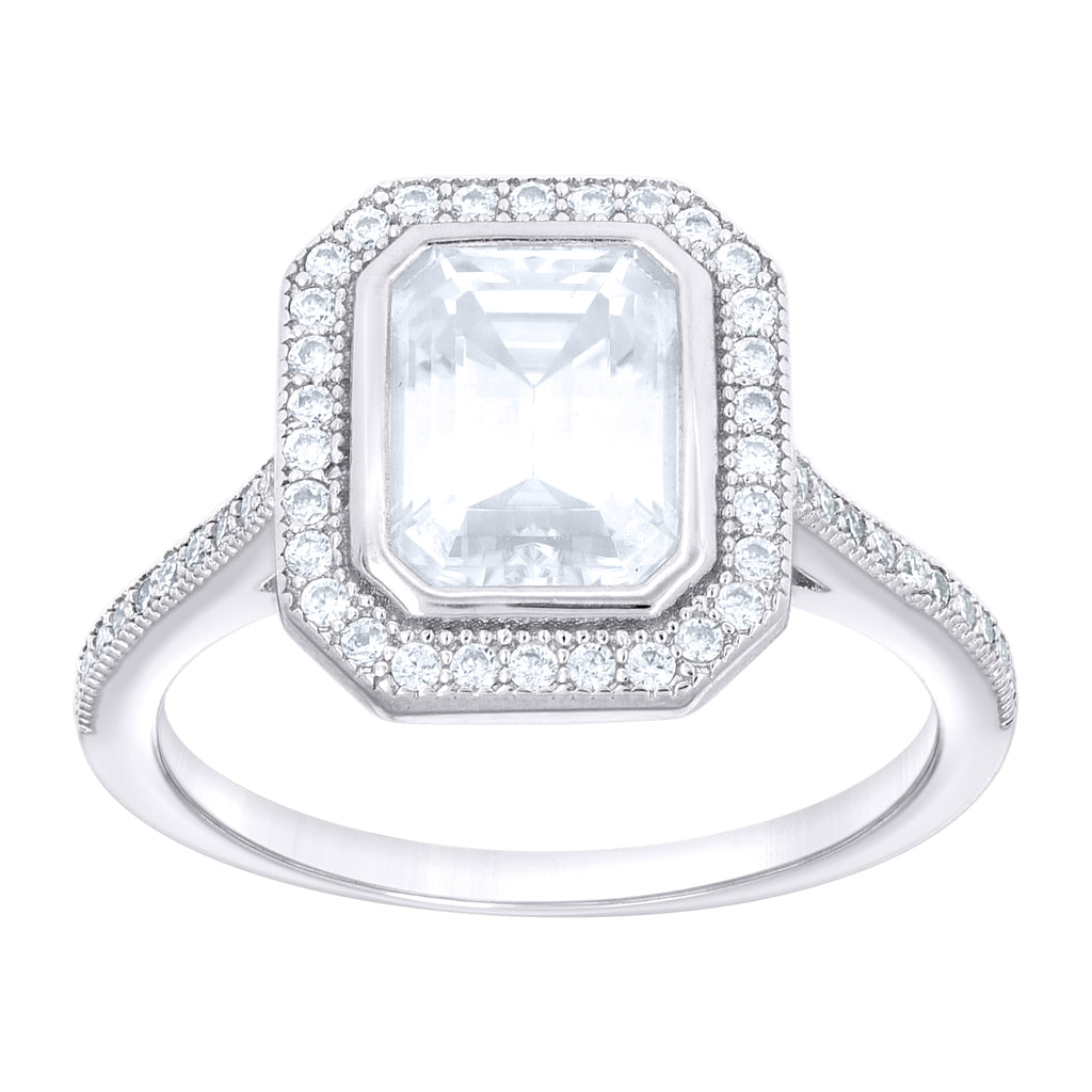 925 Sterling Silver Womens Emerald Round  2.30ct Moissanite Engagement Fashion Ring
