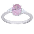 925 Sterling Silver Womens Round Oval White Pink Cubic-Zirconia Fashion Ring Size 7