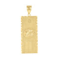 10K Yellow Gold Men One Million Dollar Bill Money Currency Charm Pendant