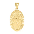 10K Yellow Gold Unisex St. Joseph Pray For Us Religious Charm Pendant