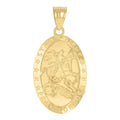 10K Yellow Gold Unisex St. George Pray For Us Religious Charm Pendant