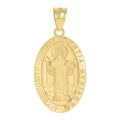 10K Yellow Gold Unisex St. Benedict Religious Charm Pendant