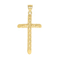 10K Yellow Gold Unisex Filigree Cross Religious Charm Pendant