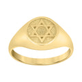 10K Yellow Gold Mens Star Of David Symbol Religious Ring