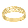 10K Yellow Gold Womens Intertwined Beaded Triple Band Ring