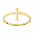 10K Yellow Gold Womens Cross Religious Ring