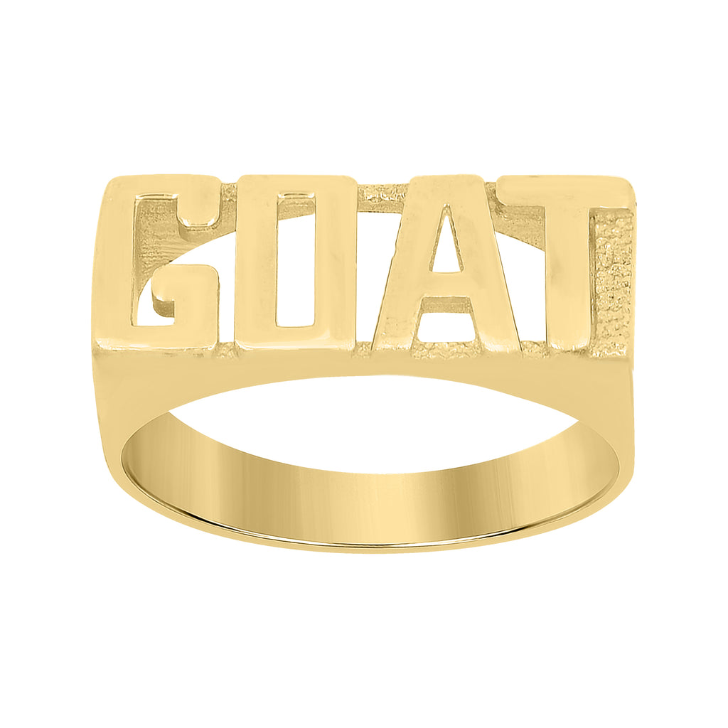10K Yellow Gold Mens Goat Fashion Ring