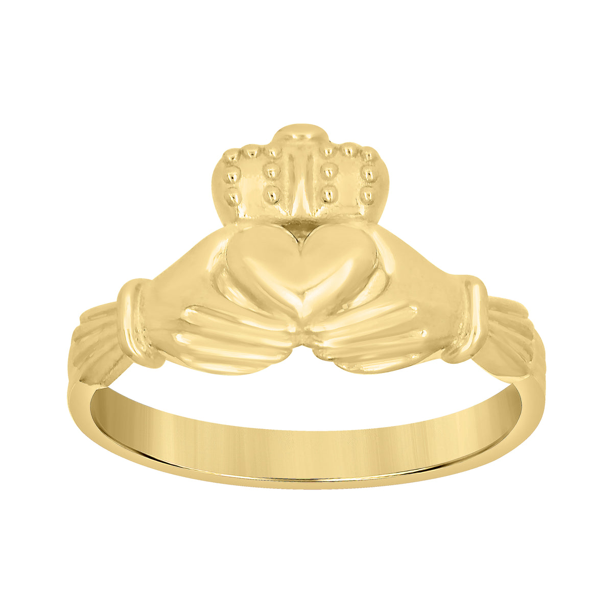 10K Yellow Gold Womens Claddagh Ring