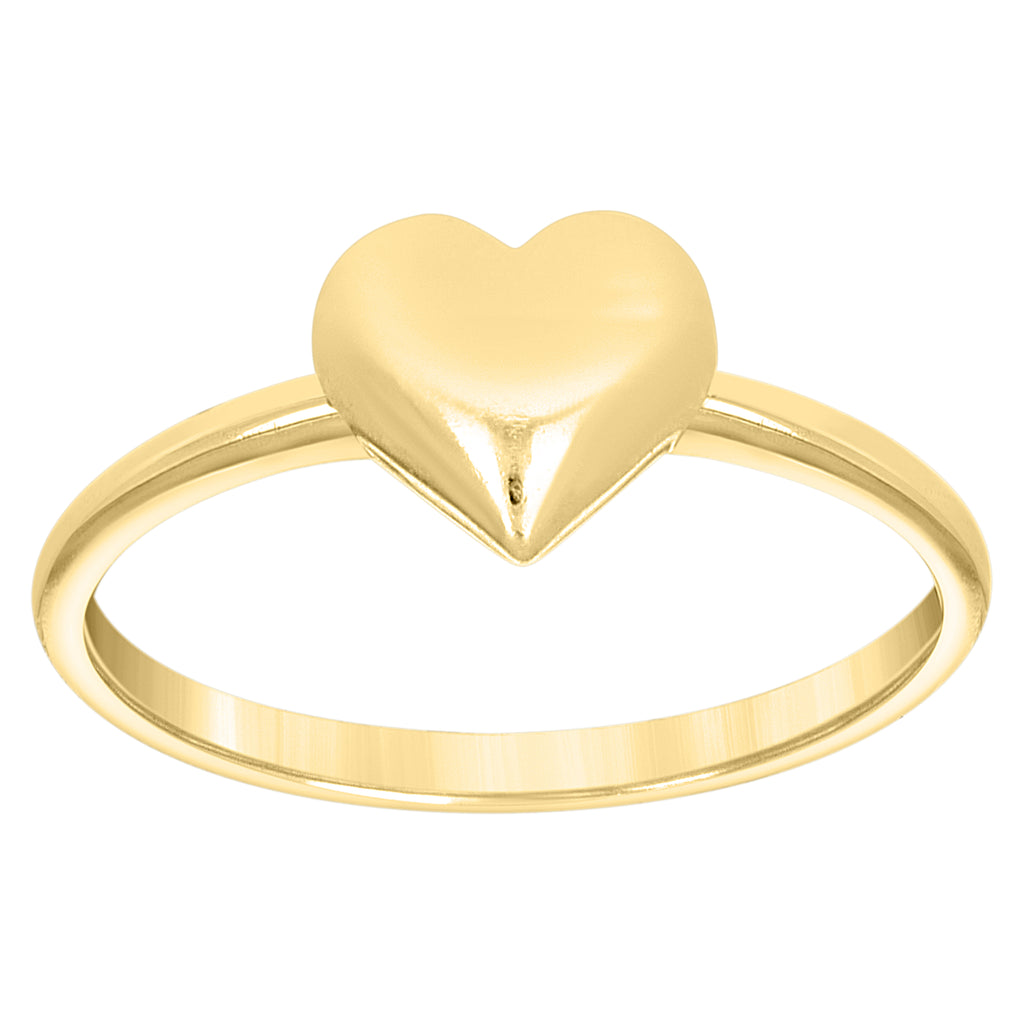10K Yellow Gold Women Heart Ring