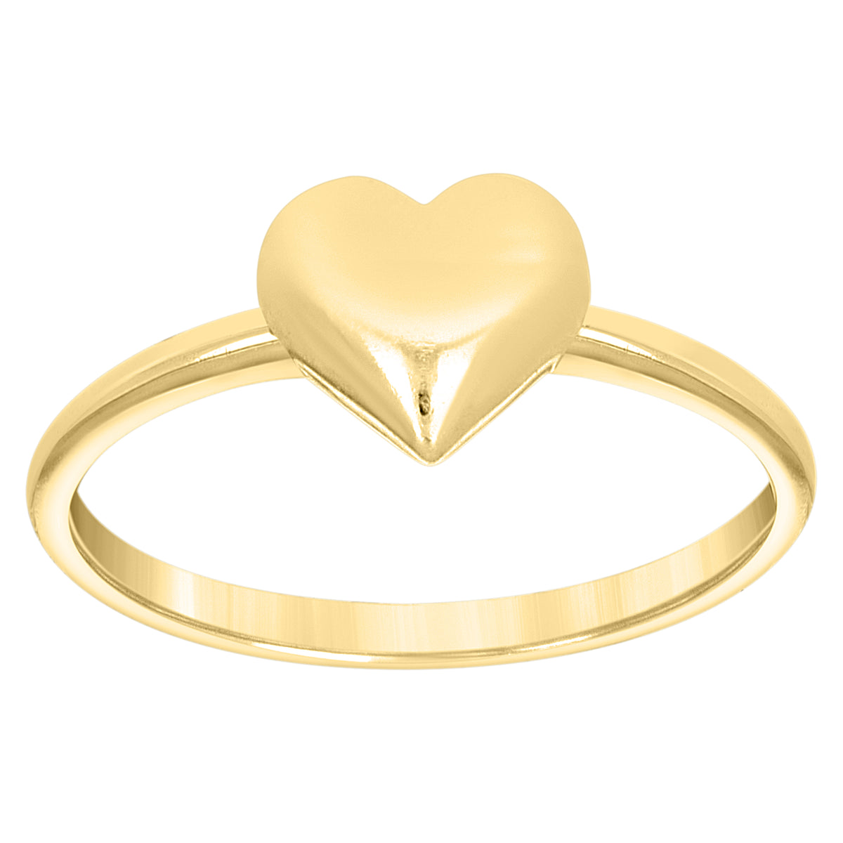 10K Yellow Gold Women Heart Ring