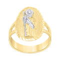 10K Two-tone Gold Women St. Jude Religious Ring