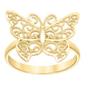 10K Yellow Gold Women Butterfly Fashion Ring