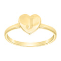 10K Yellow Gold Womens Heart Initial Alphabet J Ring