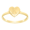 10K Yellow Gold Womens Heart Initial Alphabet K Ring