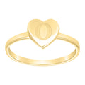 10K Yellow Gold Womens Heart Initial Alphabet O Ring