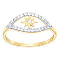 10K Two-tone Gold Women Cubic-Zirconia Evil Eye Good Luck Ring